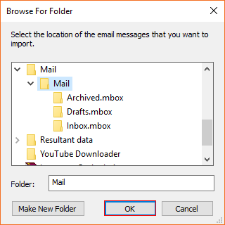 choose folder with all eml files