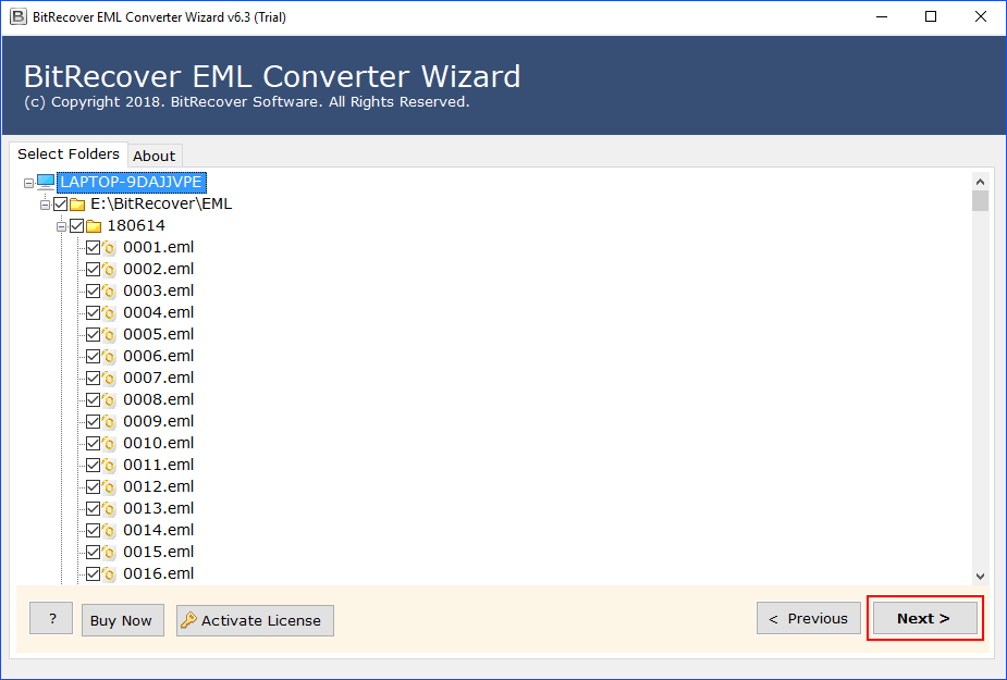 select folders for conversion