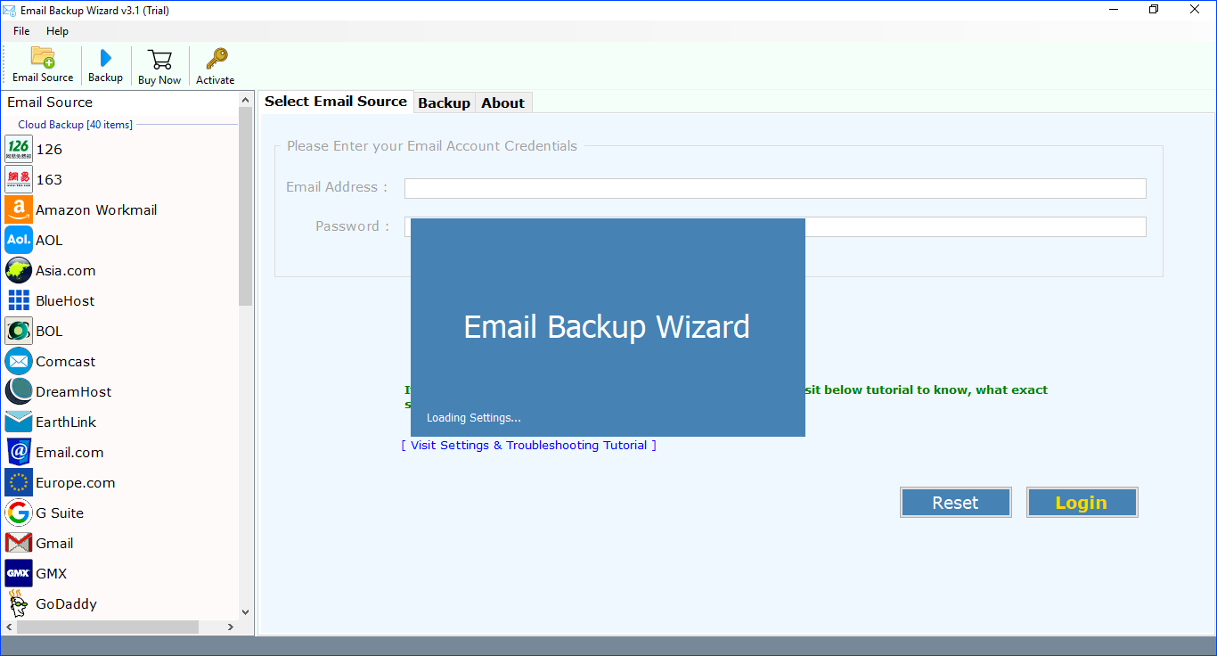 download and install email backup wizard