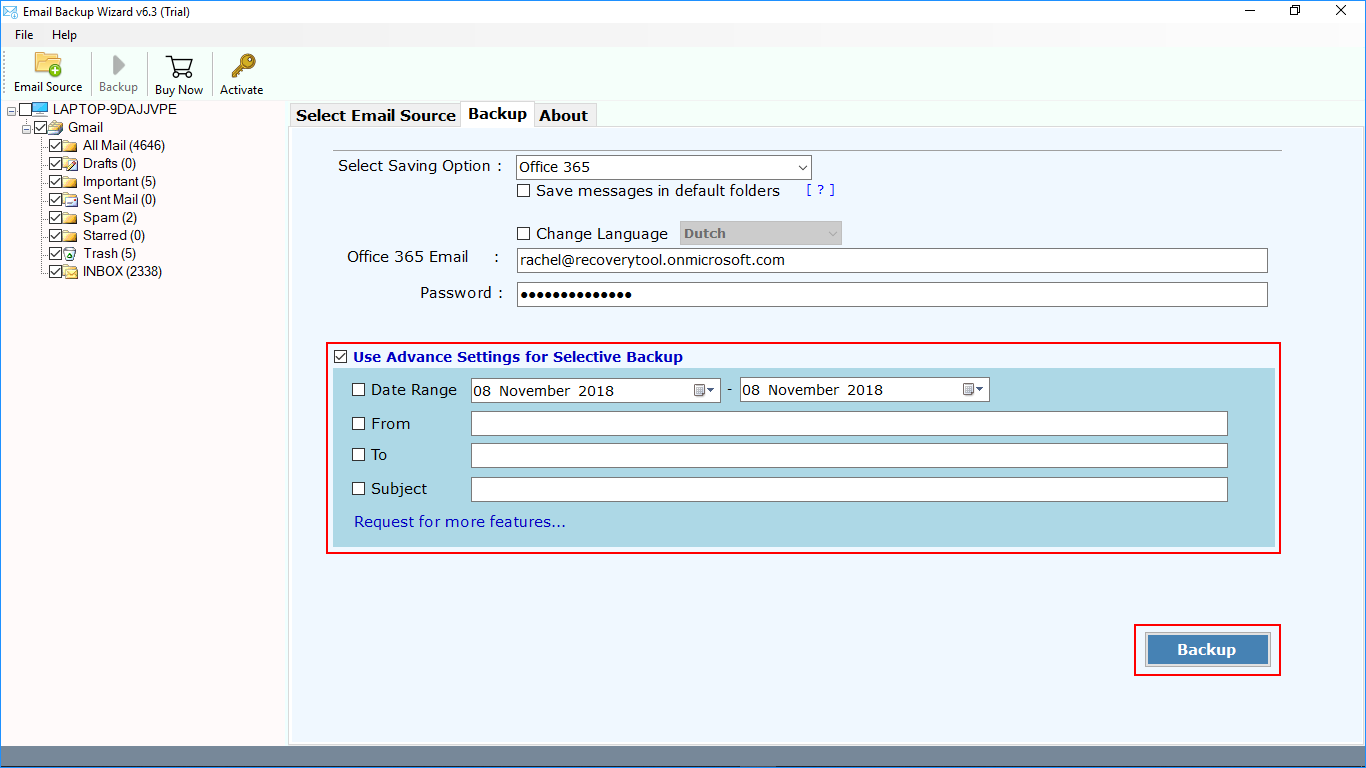 Create separate PST file for all OLM files