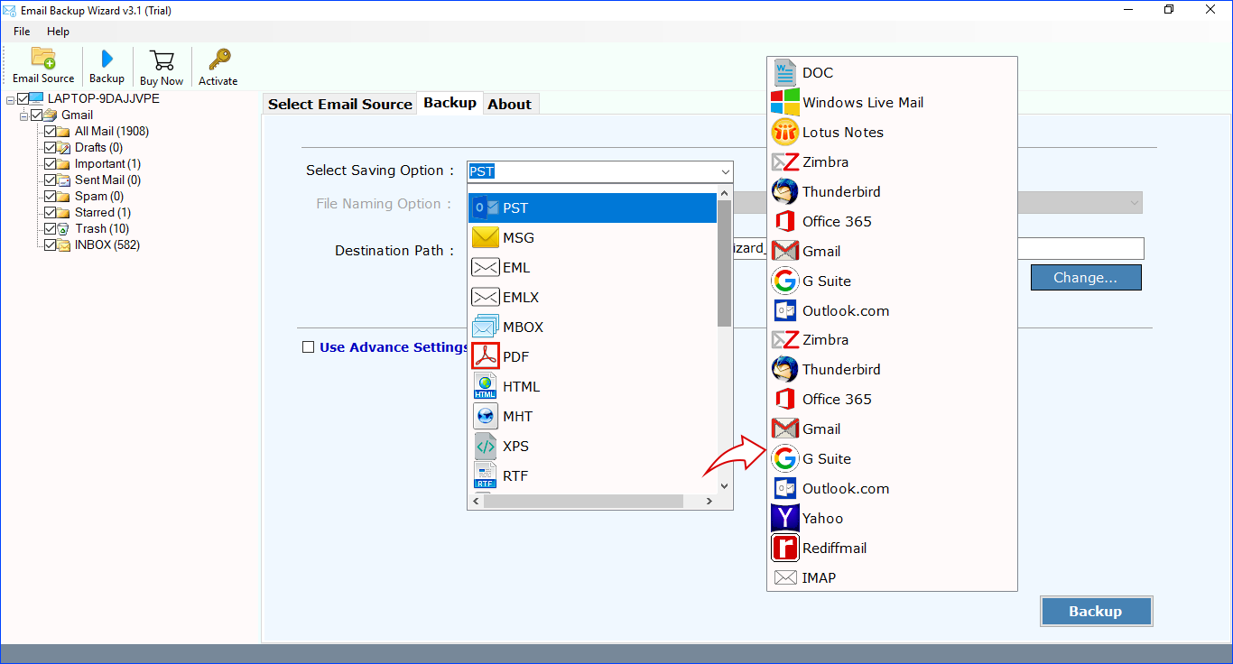 choose file format