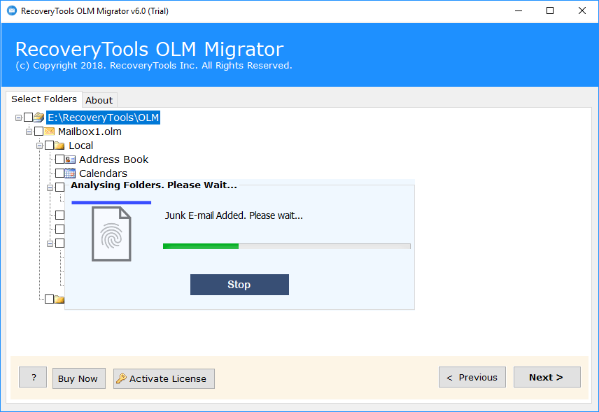 Tool analyzing OLM files