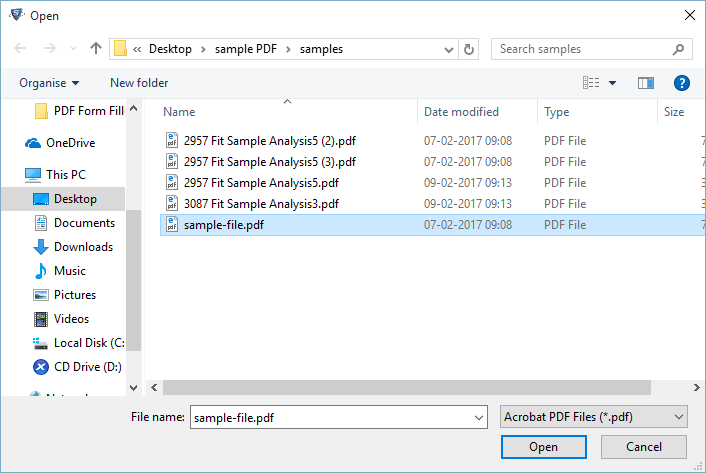 Select PDF files