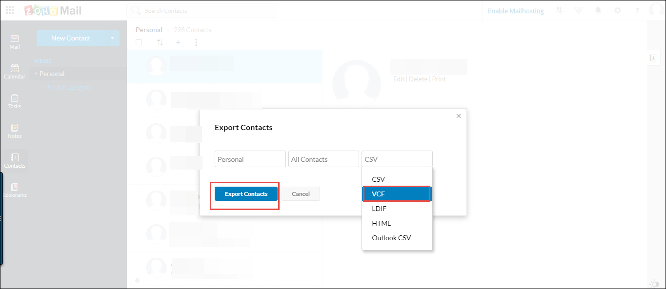 select export formats